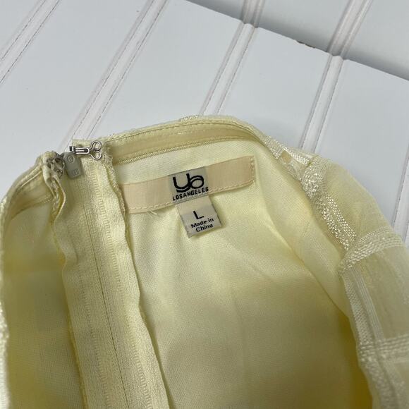 Ya Los Angeles Women's Yellow Off The Shoulder Back Zipper Flare Dress Size L - Picture 10 of 10